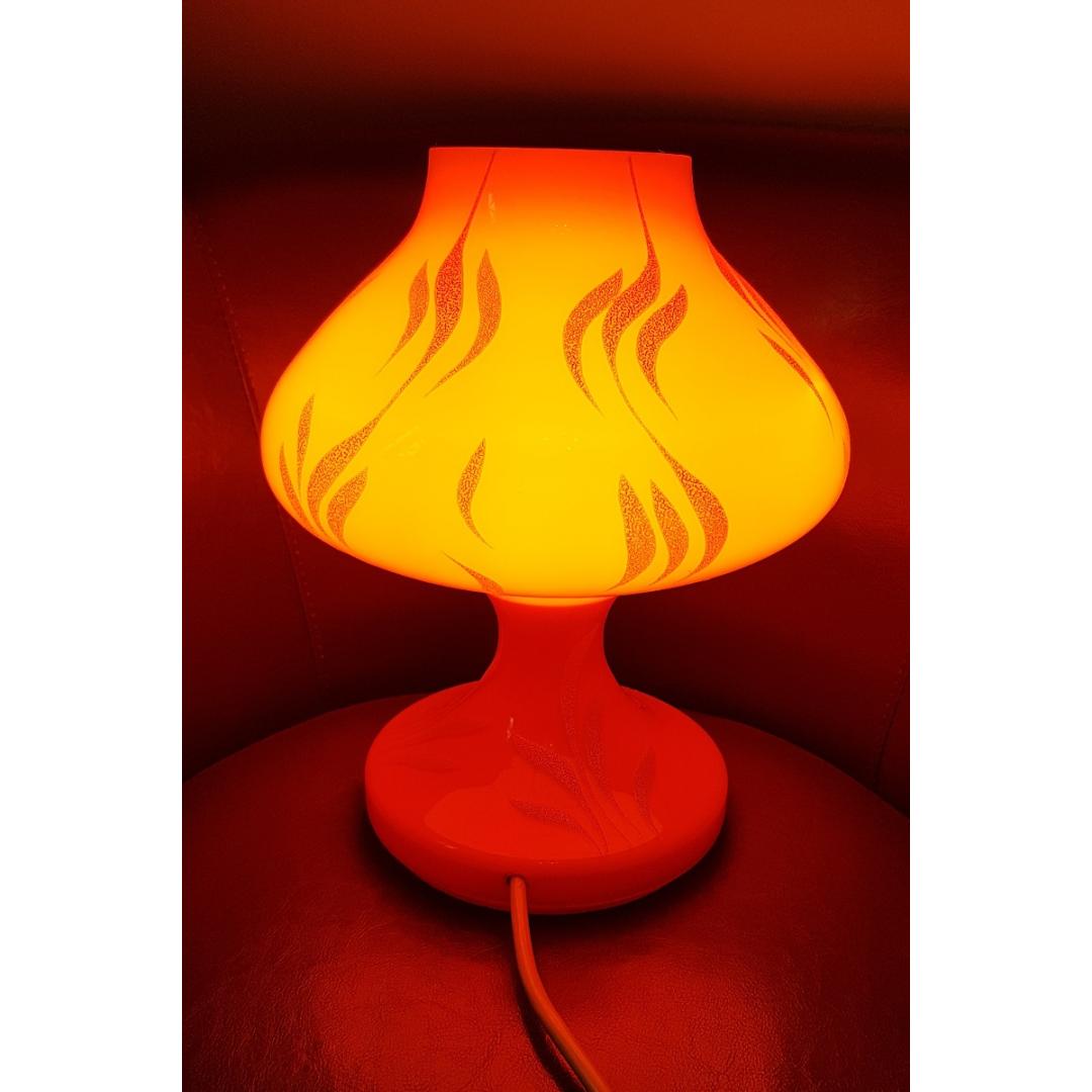 Obrázek pro Lampa retro design Brusel 70. léta přejímané oranžové sklo